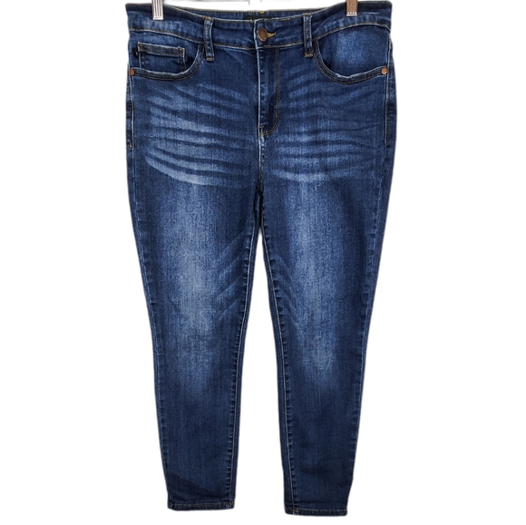 Judy Blue Relaxed Fit Angie Straight Leg Jeans Cropped Stretch Dark Wash 31 - Picture 2 of 10